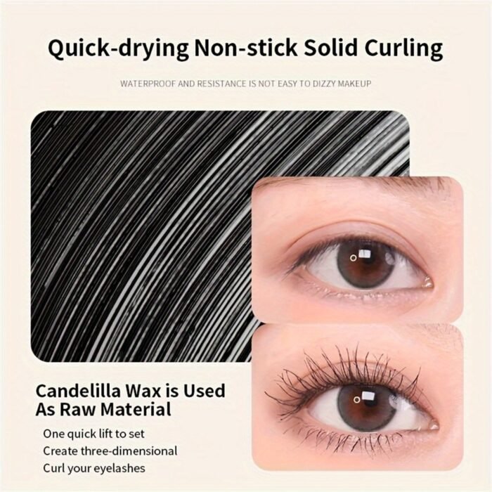 4D Mascara, Black, Waterproof, Ultra-Long, Volumizing, Long-Lasting Smudge-Proof, Effortlessly Adds Length And Depth For Enhanced Charm With Plant Squalane - Image 6