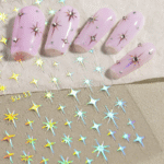 3 Pcs 3D Metal Laser Golden Starburst Nail Stickers - Y2K Nail Art Tips For Manicure And French Nail Art Decoration - Image 6