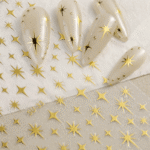 3 Pcs 3D Metal Laser Golden Starburst Nail Stickers - Y2K Nail Art Tips For Manicure And French Nail Art Decoration - Image 3