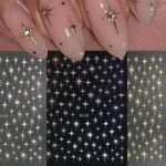 3 Pcs 3D Metal Laser Golden Starburst Nail Stickers - Y2K Nail Art Tips For Manicure And French Nail Art Decoration