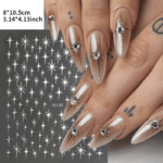 3 Pcs 3D Metal Laser Golden Starburst Nail Stickers - Y2K Nail Art Tips For Manicure And French Nail Art Decoration - Image 4