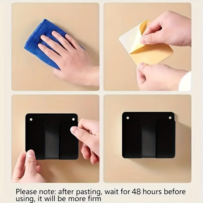 Space-Saving Wall-Mounted Phone Charging Holder - Multi-Functional Plastic Organizer For Bedside & Tv Remote Control Storage - Image 4