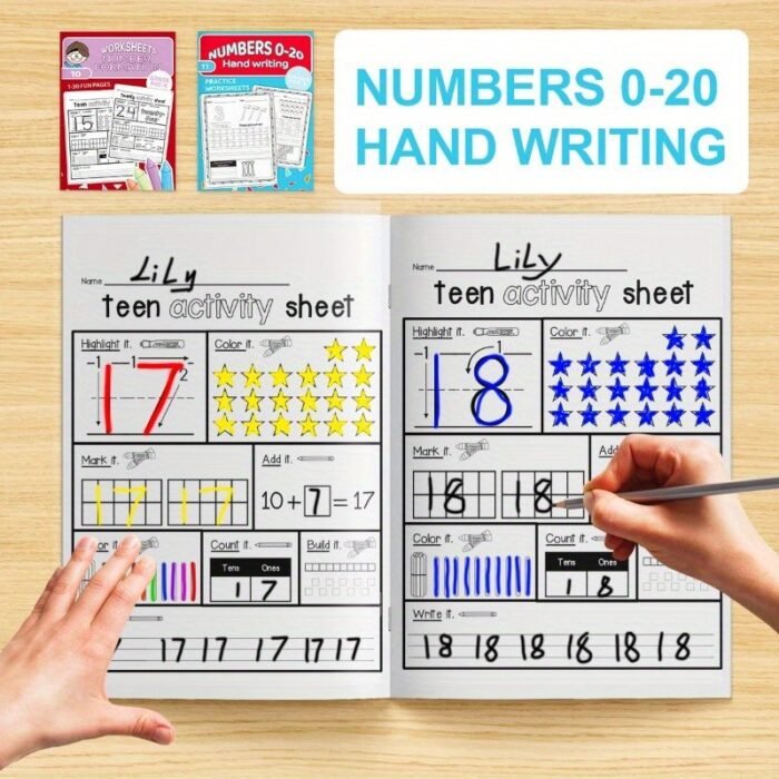 1Pc Kids Educational Number Activity Book By Zhidian International ? English Pre-K Handwriting Practice Workbook, Number Formation Sheets For Ages 5+, Publication Date 2024-05-01 - Image 3
