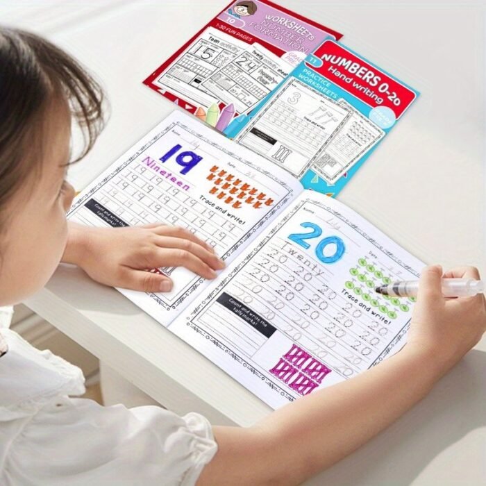 1Pc Kids Educational Number Activity Book By Zhidian International ? English Pre-K Handwriting Practice Workbook, Number Formation Sheets For Ages 5+, Publication Date 2024-05-01 - Image 5