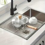 1Pc Deluxe Roll-Up Stainless Steel Dish Drying Rack - Space-Saving Over-The-Sink Design, Portable & Anti-Rust, Easy To Clean Kitchen Sink Organizer For Small Spaces, Dish Drying Rack For Kitchen Counter, Sleek Metallic Finish, Durable Construction - Image 6