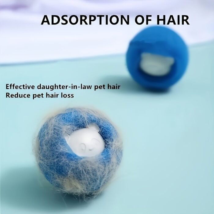 3/6Pcs Pet Hair Removal Laundry Balls - No Electricity Needed, Save Time & Energy, Reduce Wrinkles, Effective Lint & Fur Remover For Dog & Cat Hair, Reusable Laundry Helper For Washing Machine, Pet Hair Remover For Laundry, Textured Surface, Cute Animal Design, Noelectricity Required - Image 2