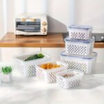 4Pcs/Set - Premium Leak-Proof Food Storage Containers, 2-Layer Airtight Design For Easy Meal Prep - Reusable & Stackable Kitchen Organizers - Perfect For Fruits, Vegetables, Meat & Grains - Image 5