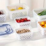 4Pcs/Set - Premium Leak-Proof Food Storage Containers, 2-Layer Airtight Design For Easy Meal Prep - Reusable & Stackable Kitchen Organizers - Perfect For Fruits, Vegetables, Meat & Grains - Image 7