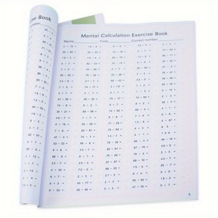 1Pc Advanced-Level Mental Arithmetic Worksheet Series: Enhancing Cognitive Skills Through Challenging Exercises - Image 6