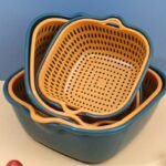 6-Piece Plastic Colander Set, Double-Layer Drain Basket, Reusable Kitchen Strainers For Rinsing Fruits And Vegetables, Multipurpose Kitchen Tools And Accessories - Image 4