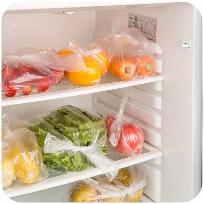 100Pcs Large Transparent Disposable Food Storage Bags - Leakproof, Freezer-Safe For Supermarket & Convenience Store Use - Image 1