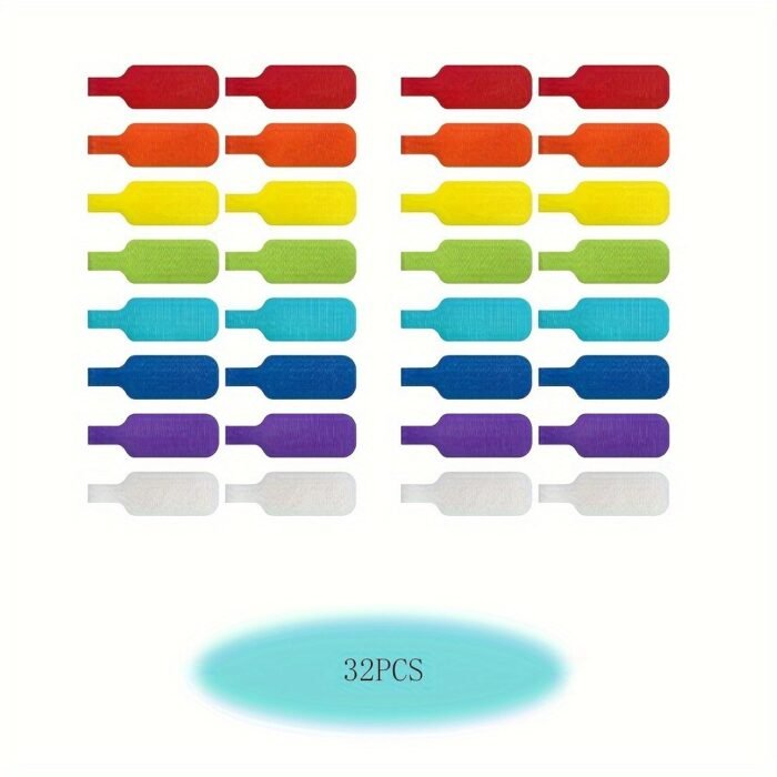 32Pcs Multicolor Cable Ties With Write-On Feature - Durable Cord Labels For Organization & Identification, No Battery Required - Image 4