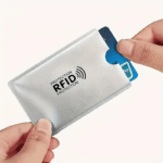5Pcs Rfid Blocking Card Sleeves - Anti-Theft, Nfc Shielded Id & Credit Card Protectors With Geometric Design