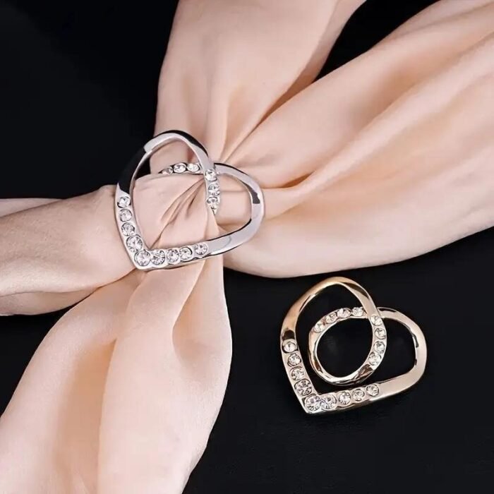 6Pcs Sparkling Rhinestone Hollow T-Shirt Clips - Fashionable Alloy Buttons Suitable For Men And Women. - Image 8