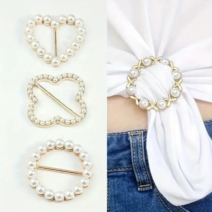 6Pcs Sparkling Rhinestone Hollow T-Shirt Clips - Fashionable Alloy Buttons Suitable For Men And Women. - Image 5