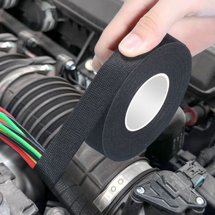 1 Roll Heat-Resistant Self-Adhesive Cable Wrap Tape, Waterproof Insulation Fabric For Automotive Wiring Harness, Cable Organizer And Protection, No Power Or Battery Required, Without Battery - Image 6