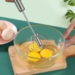 Cordless Handheld Blender - Heavy-Duty Stainless Steel Blending Stick With Portable Design, No Electricity Needed For Baking, Cooking, Smoothies, Mayonnaise - Perfect For Home, Travel, Camping - Easy-Clean Kitchen Tool, Cooking Accessory, Sleek Handle Design, Durable Kitchenware - Image 4