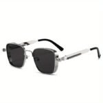 Retro Punk Glasses Square Metal Frame Retro Fashion Punk Steam Style Glasses, Men'S And Women'S Party Decorative Eyewear - Image 3