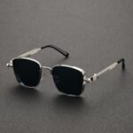 Retro Punk Glasses Square Metal Frame Retro Fashion Punk Steam Style Glasses, Men'S And Women'S Party Decorative Eyewear - Image 2