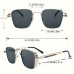 Retro Punk Glasses Square Metal Frame Retro Fashion Punk Steam Style Glasses, Men'S And Women'S Party Decorative Eyewear - Image 8