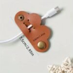10-Pack Heart-Shaped Faux Leather Cable Straps, Multi-Color Headphone & Headset Cable Organizer, Non-Battery Cable Management Clips, Unisex Cable Fixator Set - Image 5