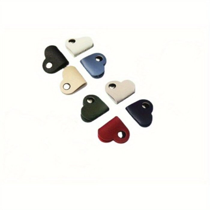 10-Pack Heart-Shaped Faux Leather Cable Straps, Multi-Color Headphone & Headset Cable Organizer, Non-Battery Cable Management Clips, Unisex Cable Fixator Set - Image 6