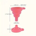 1Pc Flexifunnel Collapsible Silicone Funnel - Flexible & Space-Saving Design For Kitchen & Restaurant Use - Ideal For Pouring Liquids, Jams, Beans - Random Color - Image 5