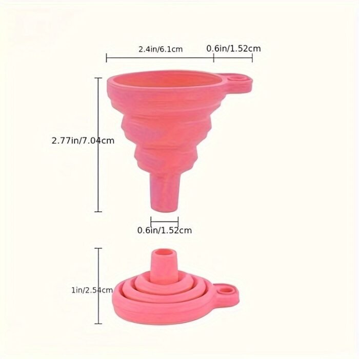 1Pc Flexifunnel Collapsible Silicone Funnel - Flexible & Space-Saving Design For Kitchen & Restaurant Use - Ideal For Pouring Liquids, Jams, Beans - Random Color - Image 5