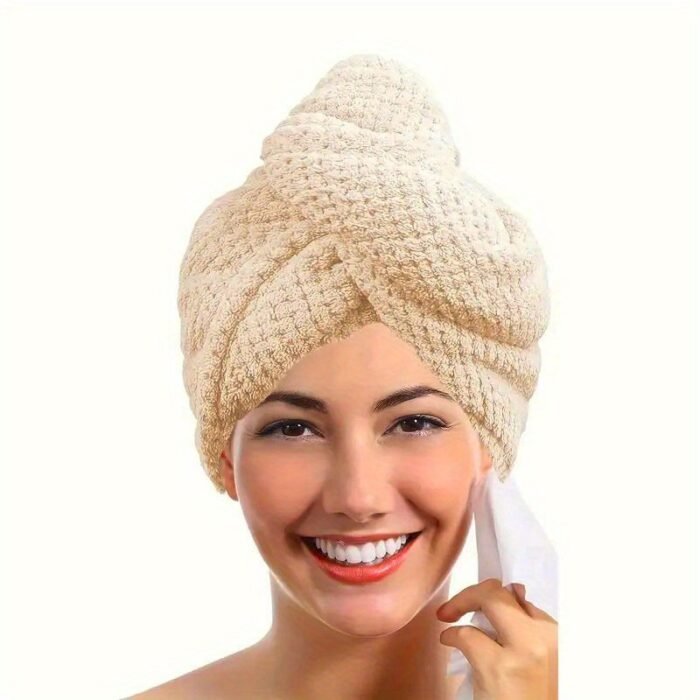 1/3 Pack Softtouch Microfiber Hair Towel Wrap For Women - Quick Drying, Coral Fleece, 300Gsm Super Absorbent, Comfortable Blow Dry Towel, Ideal Bathroom Accessory, Essential Daily Hair Care Gift, Knitted Polyester Fiber, Low Shedding, Fragrance-Free, Suitable For Normal & Curly Hair - Image 14