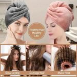 1/3 Pack Softtouch Microfiber Hair Towel Wrap For Women - Quick Drying, Coral Fleece, 300Gsm Super Absorbent, Comfortable Blow Dry Towel, Ideal Bathroom Accessory, Essential Daily Hair Care Gift, Knitted Polyester Fiber, Low Shedding, Fragrance-Free, Suitable For Normal & Curly Hair - Image 2