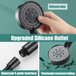 1Pc High Pressure Shower Head With Silicone Nozzles - 5 Spray Modes (Rain, Massage, Spa), Wall-Mounted Fit, Durable Plastic Construction For Enhanced Bathing Experience, Bathroom Upgrade, Sleek Design, Easy Installation, Adjustable Spray, Home Improvement - Image 6