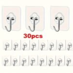 30Pcs Transparent Adhesive Hooks - No-Damage, Nail-Free Wall Mount For Picture Frames & Tiles, Strong Hold Multi-Surface Compatibility - Image 2