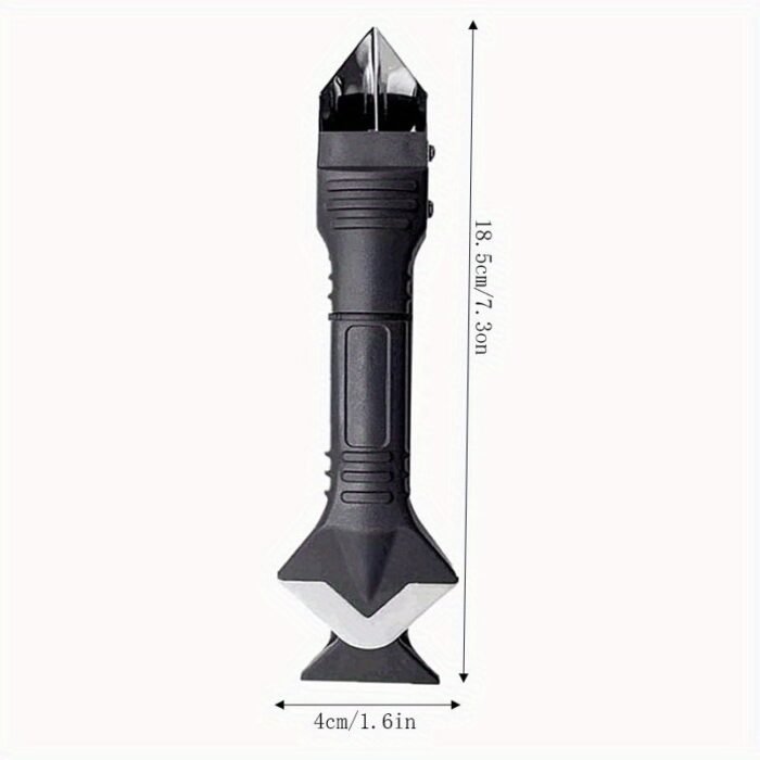 1 Set 3-In-1 Silicone Caulking Tool With Stainless Steel Head- Ideal For Sealing, Cleaning, And Scraping Glue- Durable Plastic Handle For Easy Use, Caulking Tool| Ergonomic Handle| Durable Plastic - Image 3