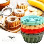 12Pcs Silicone Mini Bundt Cake Molds - Non-Stick, Easy Clean Baking Tools For Fluffy Heritage Tube Cakes - Perfect Kitchen Gadgets & Gifts