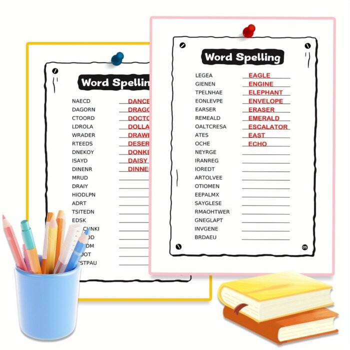 Scrambled Words Activity Book For Kids | Fun Spelling & Vocabulary Games | Educational Language Learning Workbook - Image 3