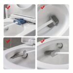 Wall-Mounted Toilet Brush Set, Silicone-Headed Bathroom Cleaning Kit, Space-Saving Long Handle Toilet Cleaner, Ergonomic Design, With 2 Brushes & Holder, For No Electricity Needed, Ideal For Living Room, Bathroom, Toilet, Kitchen Cleaning - Image 7