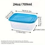10Pcs Clear Plastic Food Storage Containers With Blue Lids - Stackable, Reusable, Perfect For Kitchen Organization - Ideal For Grains, Meats, Fruits, Vegetables - Dishwasher & Microwave Safe - Image 4