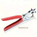 1Pc Heavy-Duty Faux Leather Belt Hole Punch Pliers ? Rotary Steel Hand Tool With Red Rubberized Grip For Belts, Sewing Projects & Crafting ? Perfect Gift For Diy Enthusiasts, Faux Leather Hole Punch Tool, Leatherworking Equipment | Efficient Hole Puncher | Durable Hand Tool - Image 4