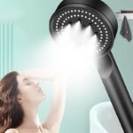 1Pc High Pressure Shower Head With Silicone Nozzles - 5 Spray Modes (Rain, Massage, Spa), Wall-Mounted Fit, Durable Plastic Construction For Enhanced Bathing Experience, Bathroom Upgrade, Sleek Design, Easy Installation, Adjustable Spray, Home Improvement - Image 9