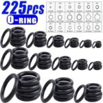 225Pcs Oring O-Ring Assortment Set - Oil & Water Resistant, Durable Synthetic Rubber Seals In Various Sizes For Automotive & Machinery Applications, Includes 6-18Mm Sizes For Optimal Performance, Automotive Seals|Uniform Design|Durable Construction
