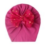 Newborn Infant Polka Dot Printed Bow Elastic Head Wrap, Turban Headwear Cap For Toddlers, Baby Girls And Boys - Image 15