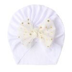 Newborn Infant Polka Dot Printed Bow Elastic Head Wrap, Turban Headwear Cap For Toddlers, Baby Girls And Boys - Image 3
