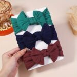 3-Pack Darni Baby Hair Bands - Elastic Hair Ties With Bow Design, Soft Breathable Fabric For Infants, Mixed Colors (Beige/Black/White/Pink/Blue/Grey) - Secure Head Warmer & Everyday Hair Accessories, Infant Hair Accessories, Playful Infant Accessories, Comfortable Infant Wear - Image 13