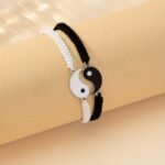 Two Pieces Best Friend Bracelets Adjustable Cord Yin And Yang Matching Bracelets For Bff Friendship Relationship Boyfriend Girlfriend Valentine'S Day Gift - Image 3