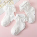 3Pairs Baby Girls Lace Trim Socks, Breathable Comfortable Princess Socks For Infant Newborn Toddlers - Image 9