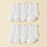 Ten-Pack Of White Mid-Calf Socks For Kids, Suitable For All Seasons - Image 5