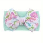 1Pc New Printed Twill Bubble Bow Baby Headband For 0-3 Years Old - Image 3