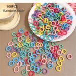 100Pcs Girls Colorful Elastic Hair Rings, Mini Scrunchies, Kids Hair Accessories - Image 3