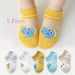 5Pairs Boys Girls Kids Thin Mesh Breathable Soft Comfy Socks, Cartoon Cute Socks, Children'S Trendy Socks For Spring Summer - Image 7