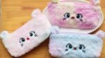 Girl'S Cute Cat Storage Bag Zipper Coin Wallet Gradient Color Girl'S Plush Pencil Case Stationery - Image 8